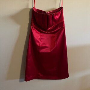 The Limited silk red strapless rear zip closure mini cocktail dress size 0